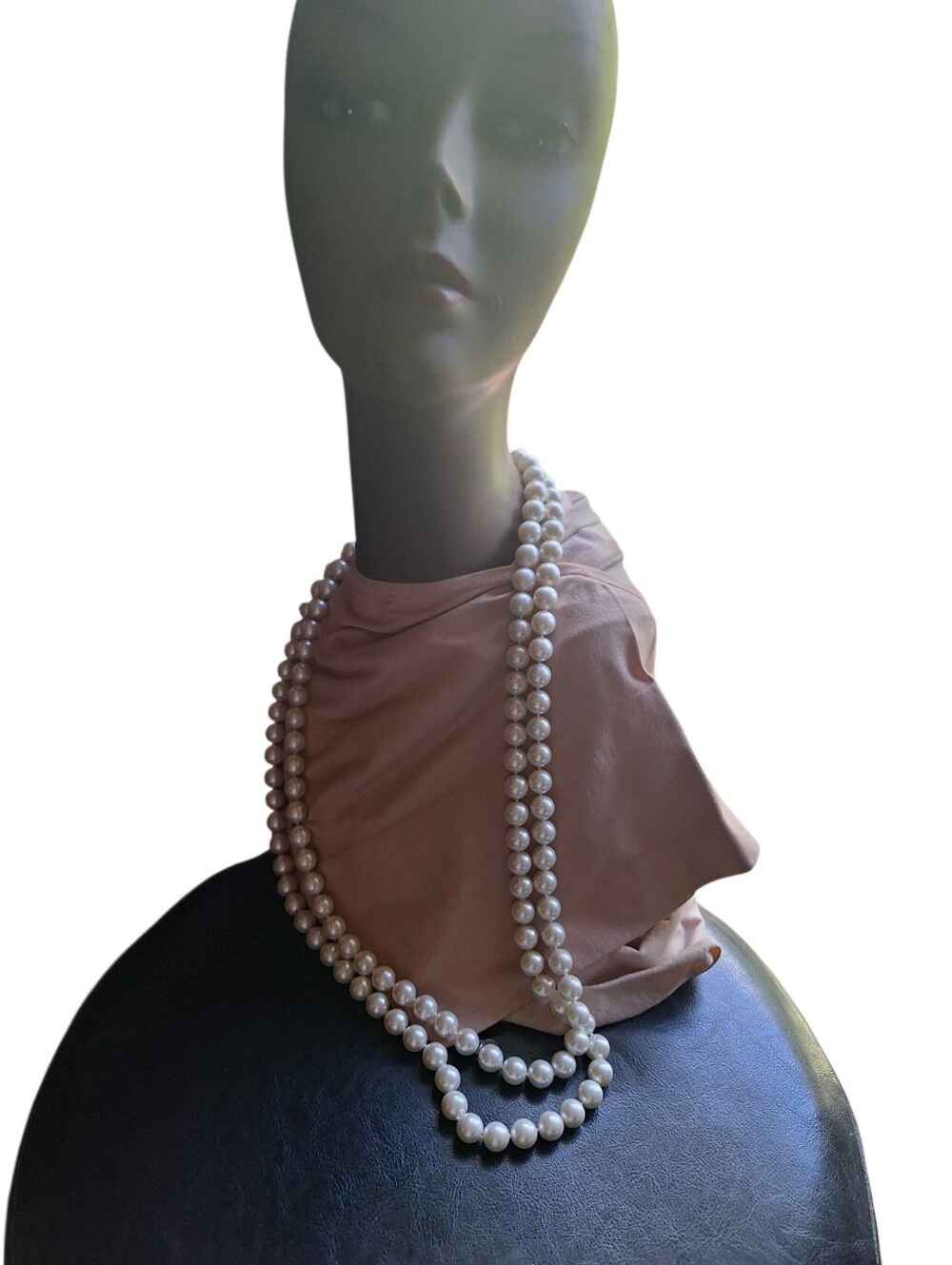 Chico's Classic White Pearl Long Necklace - Elegant Layered Heavy Old Money